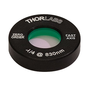 Thorlabs索雷博 WPQ05M-830 - Ø1/2英寸零级四分之一波片