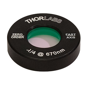 Thorlabs索雷博 WPQ05M-670 - Ø1/2英寸零级四分之一波片