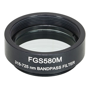 Thorlabs索雷博 FGS580M Ø25 mm KG1彩色玻璃带通滤光片