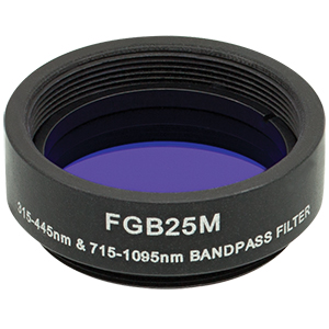 Thorlabs索雷博 FGB25M Ø25 mm BG3彩色玻璃带通滤光片