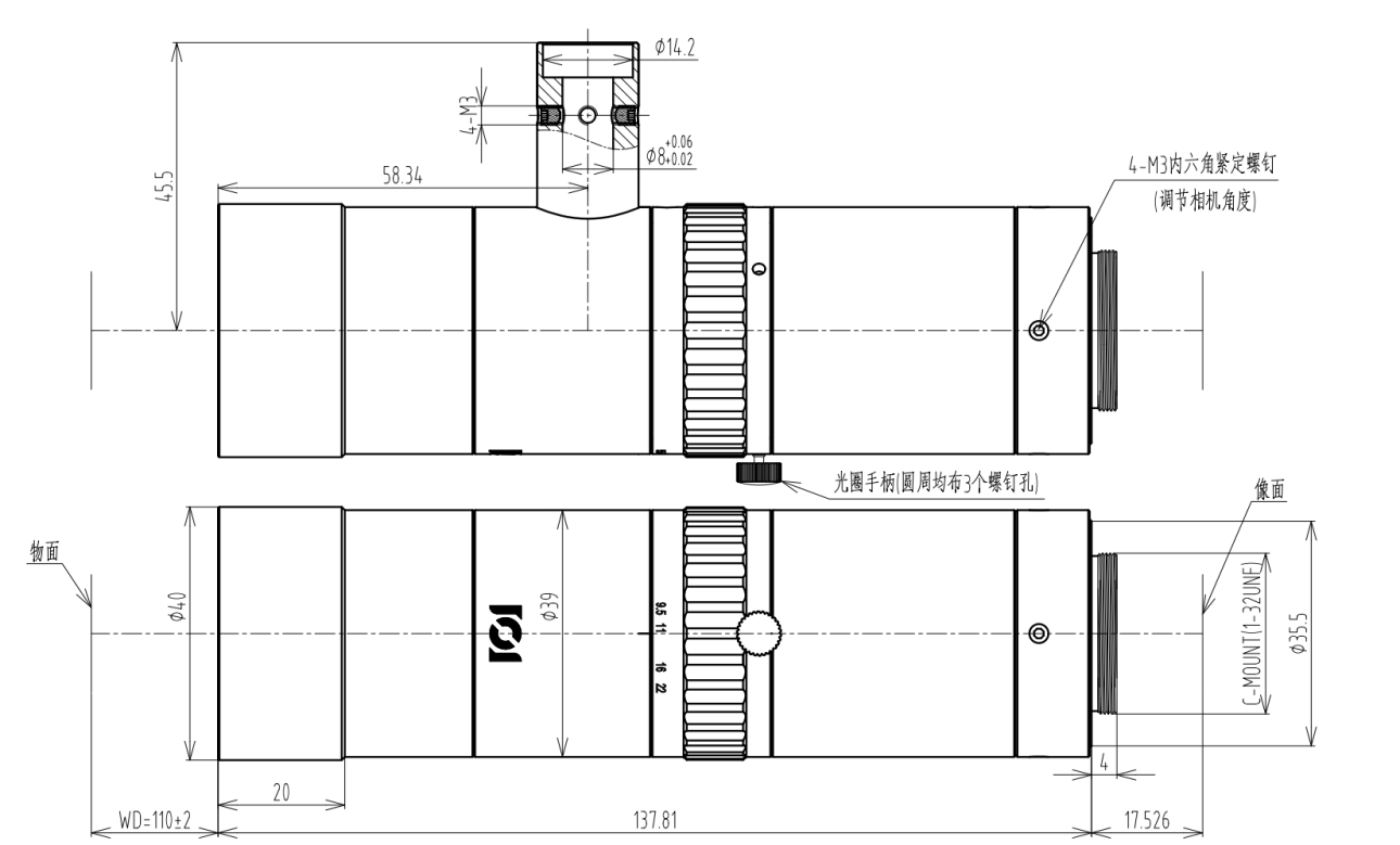 CHIOPT  长步道        MH11151A      远心工业镜头