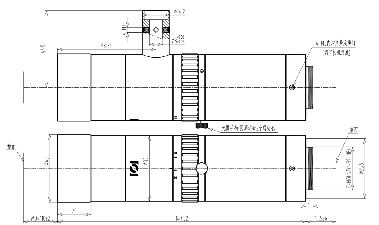CHIOPT  长步道        MH11201A      远心工业镜头