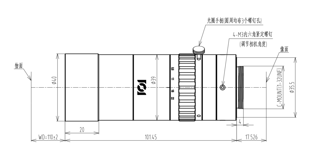 CHIOPT  长步道        MH11101B      远心工业镜头